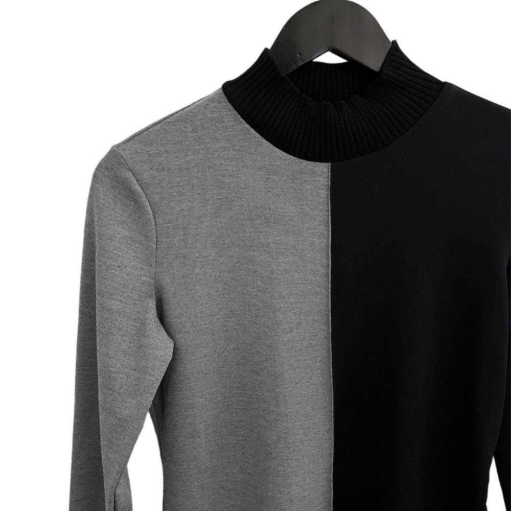 Zara dress color black knit mock neck long sleeve size L